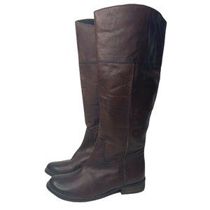 Mia boots tall distressed brown pull on leather high western Shoes Sz 7.5 Knee